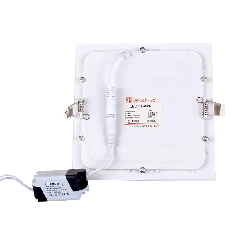 LED панель квадратна 170х170 мм 12Вт, нейтральний білий 4100К, 1080 Лм — фото 2