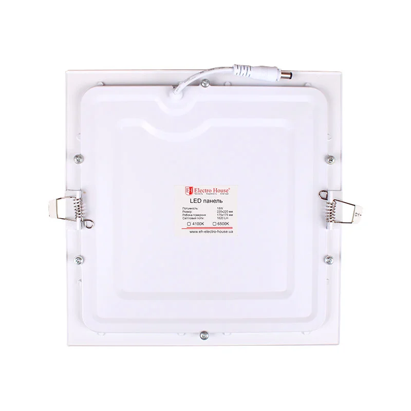 LED панель квадратна 225х225 мм 18Вт, нейтральний білий 4100К, 1650 Лм — фото 3