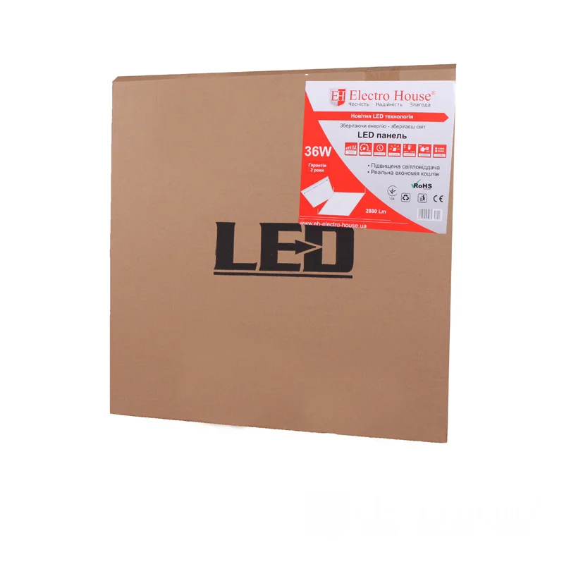 LED панель квадратна 595х595 мм 40Вт, холодний білий 6500К, 3200 Лм