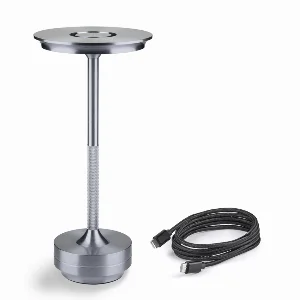 LED настільна лампа 3,5Вт з акумулятором,  графіт — фото 1