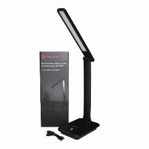 LED светильник настольный аккумуляторный с функцией повербанка 10Вт, черный — фото 3