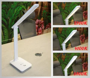 LED світильник настільний акумуляторний 10Вт 2700К/4100К/6500К 700 Лм, білий — фото 1