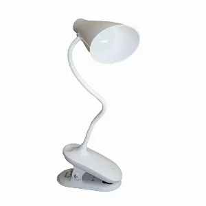 LED світильник настільний білий з акумулятором та з кріпленням