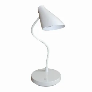 LED світильник настільний акумуляторний конусний, білий