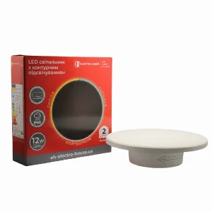 LED світильник настінний з контурним підсвічуванням 12Вт SMD2835, 3000К/4200К/6500K, 1200 Лм , білий