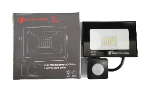 LED прожектор з датчиком руху 20Вт  2000 Лм   6500К   холодний білий  SMD2835 — фото 1