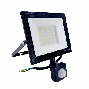 LED прожектор з датчиком руху 50Вт SMD5730, холодний білий 6500К, 4500 Лм
