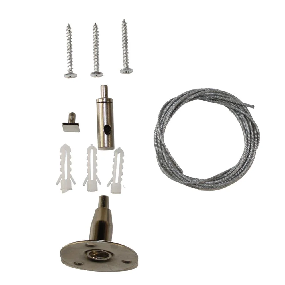 Тросовий підвіс з цангою  1,5 м  (1 трос/набір), срібний