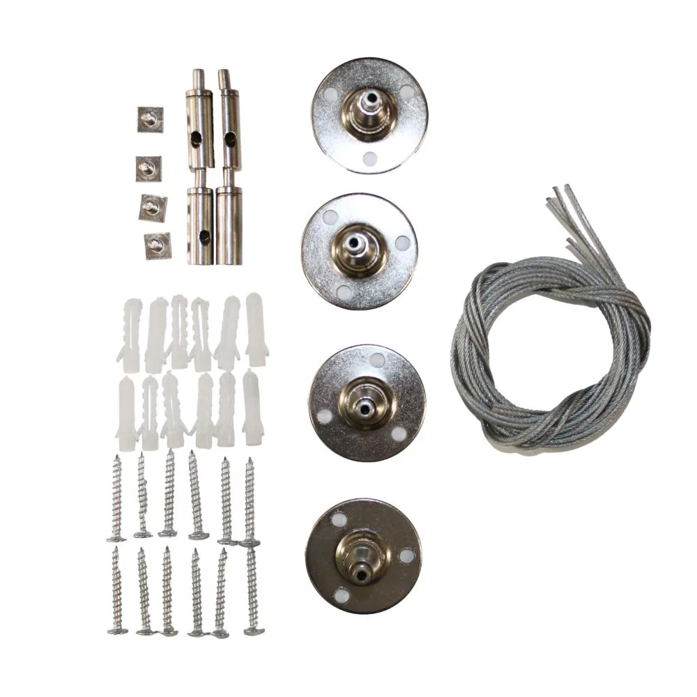 Тросовий підвіс з цангою  1,5 м  (4 троси/набір), срібний