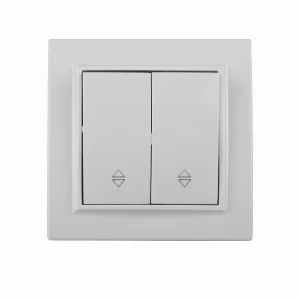 Вимикач подвійний прохідний, Enzo  білий