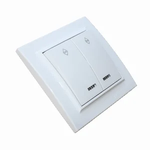 Вимикач подвійний прохідний з підсвіткою, Enzo  білий