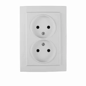 Розетка подвійна без заземлення 16А, Enzo  білий