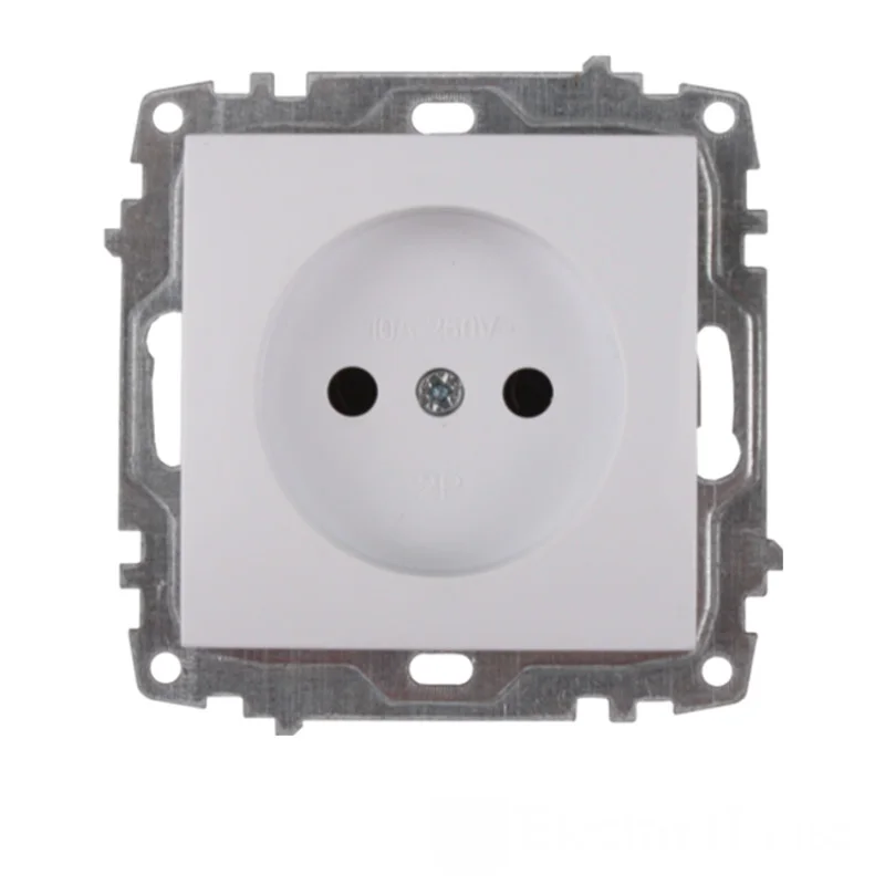 Механізм розетки без заземлення 16А, термопластик, Enzo  білий