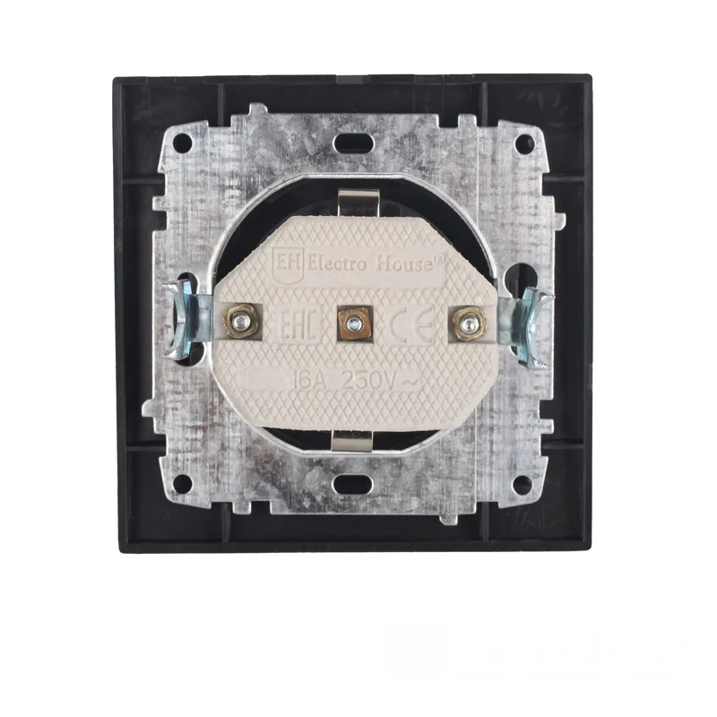 Розетка із заземленням 16A, Enzo  бездоганний графіт