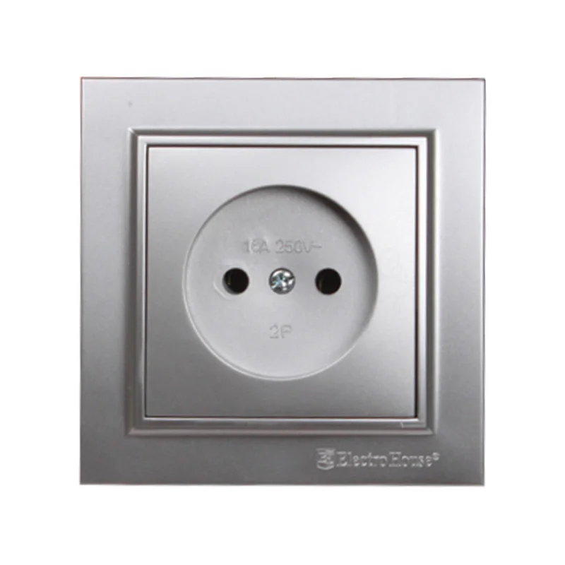 Розетка без заземлення 16А, Enzo  срібний камінь