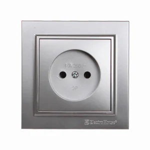Розетка без заземления 16А, Enzo серебряный камень