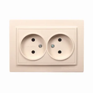 Розетка подвійна без заземлення 16А, Enzo  лате