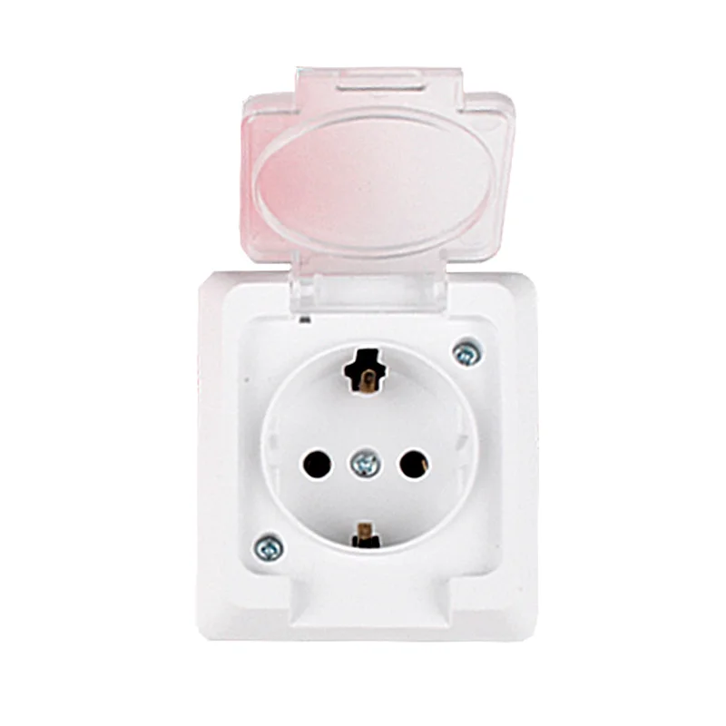 Розетка із заземленням та кришкою  16A, Hummer , білий