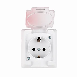 Розетка із заземленням та кришкою  16A, Hummer , білий