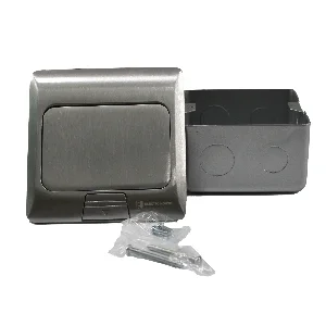 Розетка для підлоги з заземленням врізна 16А + 2USB (type C+A) 2.4А, IP44 , алюміній