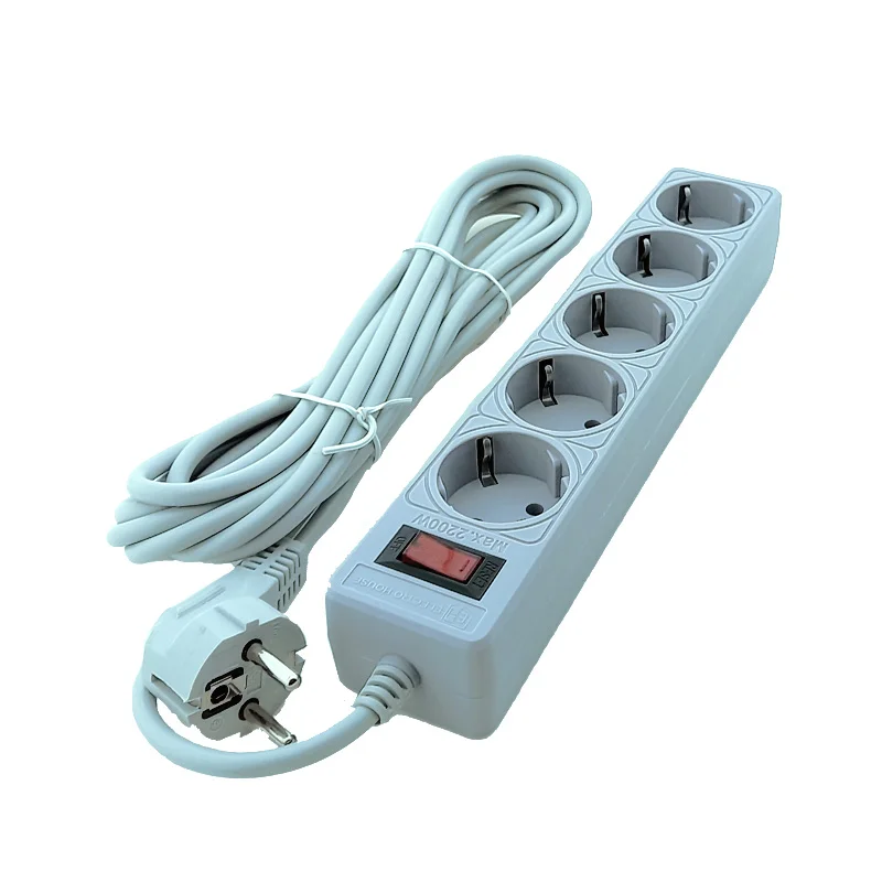 Мережевий фільтр із заземленням 5  гнізд, 5 м , сірий — фото 2