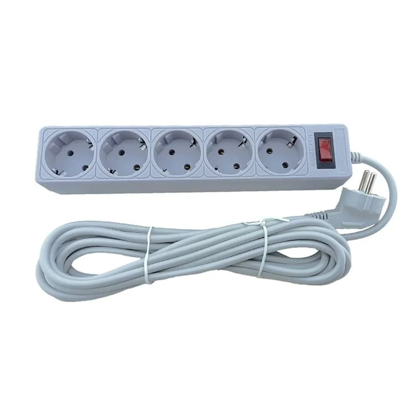 Мережевий фільтр із заземленням 5  гнізд, 5 м , сірий — фото 4