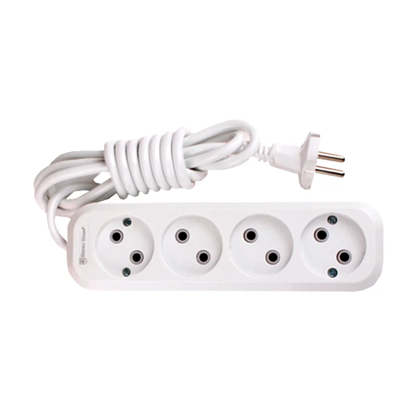 Подовжувач без заземлення 4  гнізда, 2 м, білий