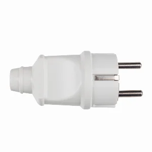 Вилка із заземленням в індивідуальній упаковці, білий