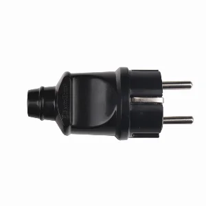 Вилка з заземленням пряма, чорний