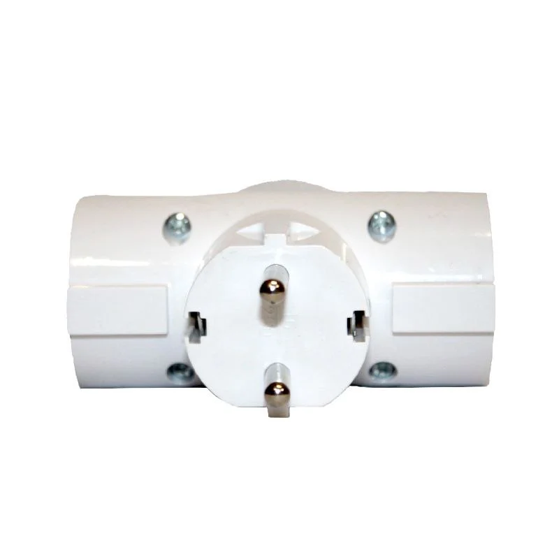 Трійник із заземленням 16A,  білий