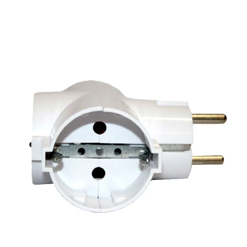 Трійник із заземленням 16A,  білий — фото 2