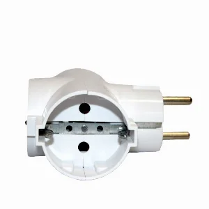 Тройник с заземлением 16A,  белый