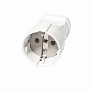Штепсельне гніздо з заземленням пряме,  білий — фото 1