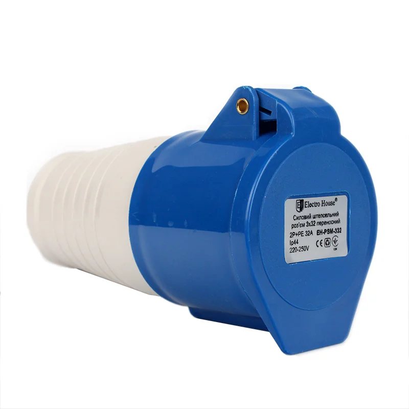 Роз'єм силовий штепсельний переносний 3x32 2P+PE, 32 A , 220-250 В, IP44 — фото 2