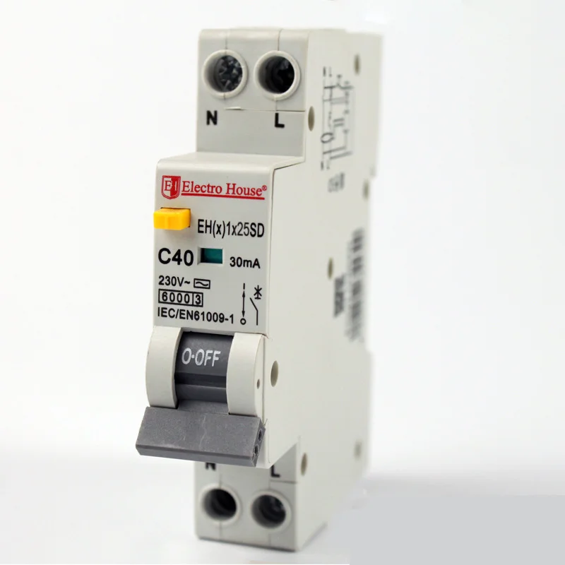 Дифф. автомат  25A 1p+N  (1 модуль) 230-240 В  6кА