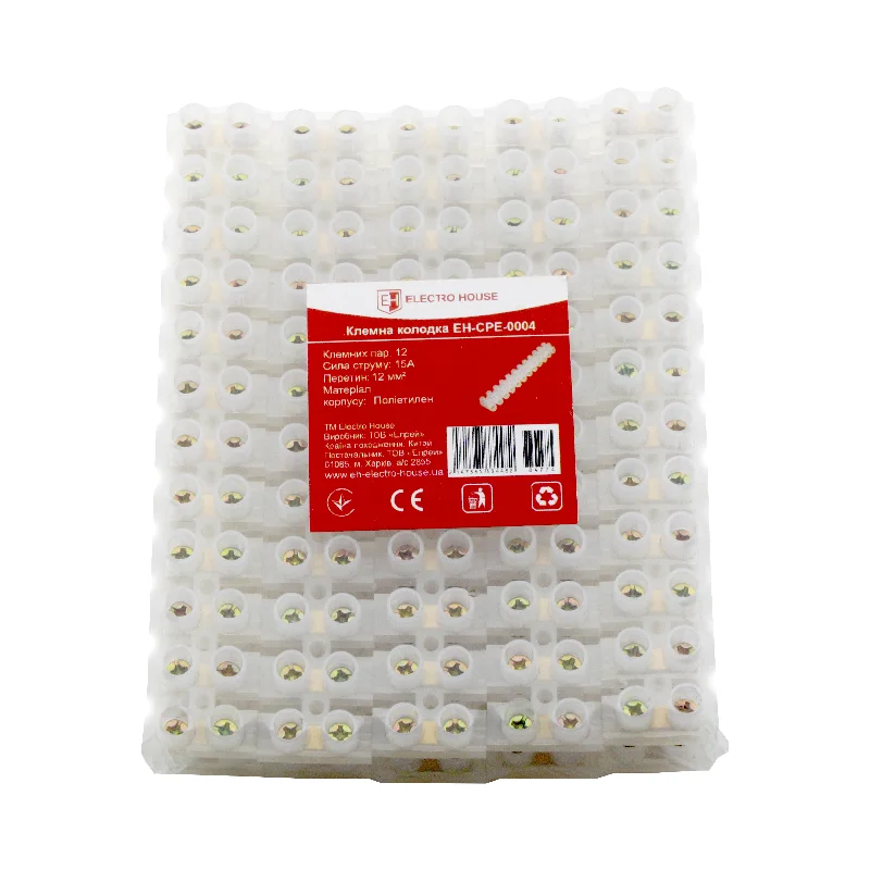 Клемна колодка 16A 12 мм²  поліетилен гвинтовий затиск — фото 3
