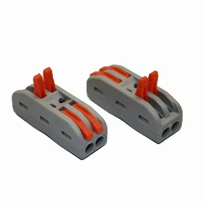 Конектор двосторонній на 2  контакти 600В,  32A, сірий — фото 1