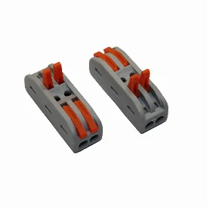 Конектор двосторонній на 2  контакти 600В,  32A, сірий