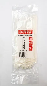 Хомут нейлоновий 5*300 білий 100 шт (APRO)