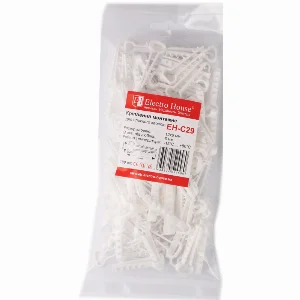 Кріплення монтажне для плоского кабелю 12х6 мм , отвір під дюбель Ø6 мм, 100 шт. — фото 1