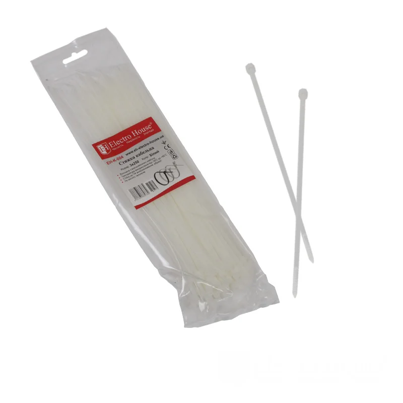 Стяжка кабельна 3,6х250 мм, 100 шт., білий