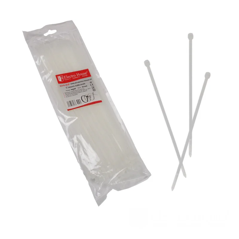 Стяжка кабельна 4х400 мм, 100 шт., білий