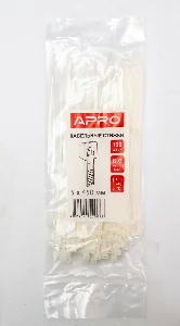 Хомут нейлоновий 5*450 бiлий 100 шт (APRO)