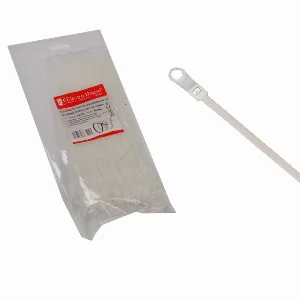 Стяжка кабельна з кільцем 5х200 мм, 100 шт., білий