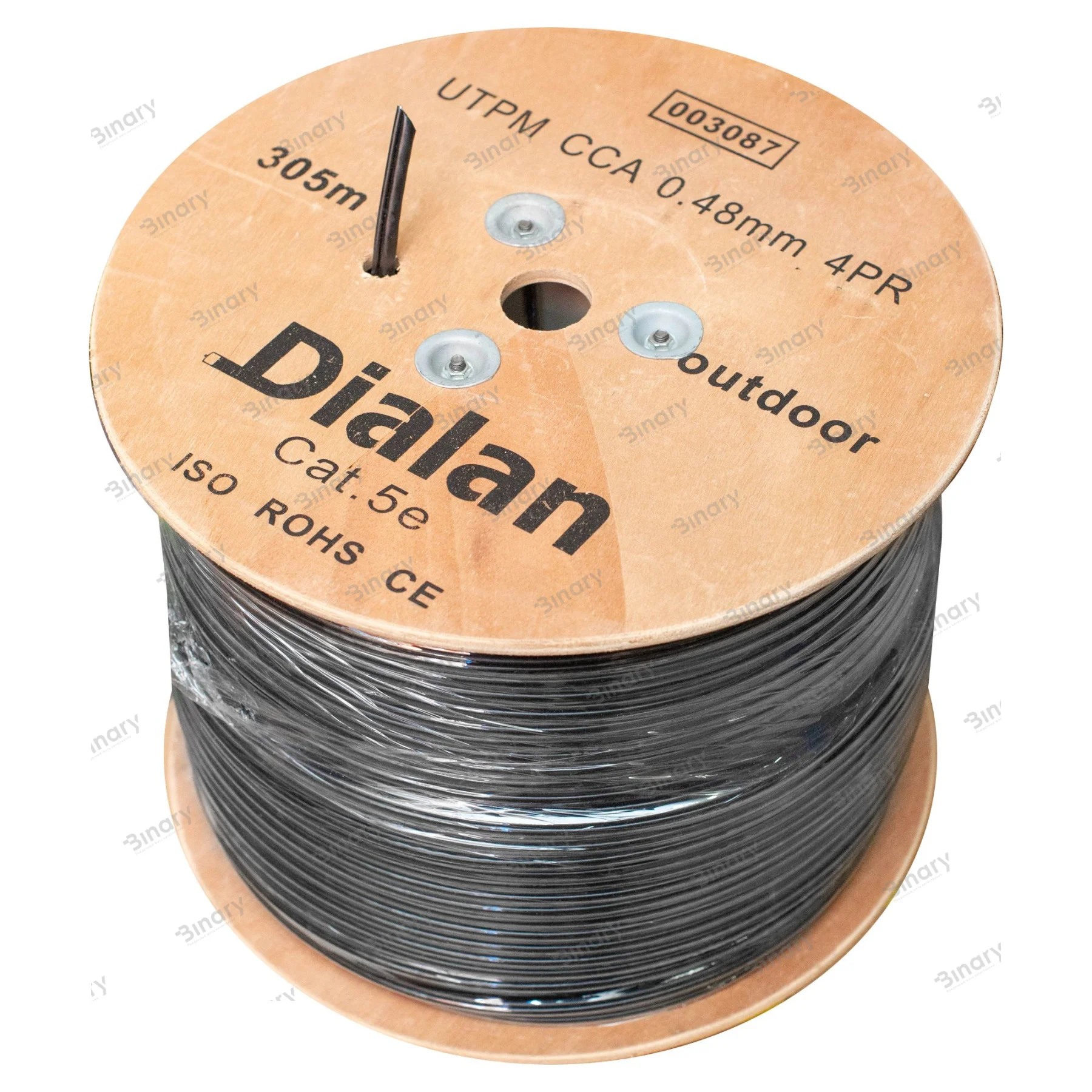 Вита пара Dialan UTP + M Cat.5Е 4PR CCA 0.48 мм PE Outdoor 305 м дріт 0,9мм (на катушці) — фото 4