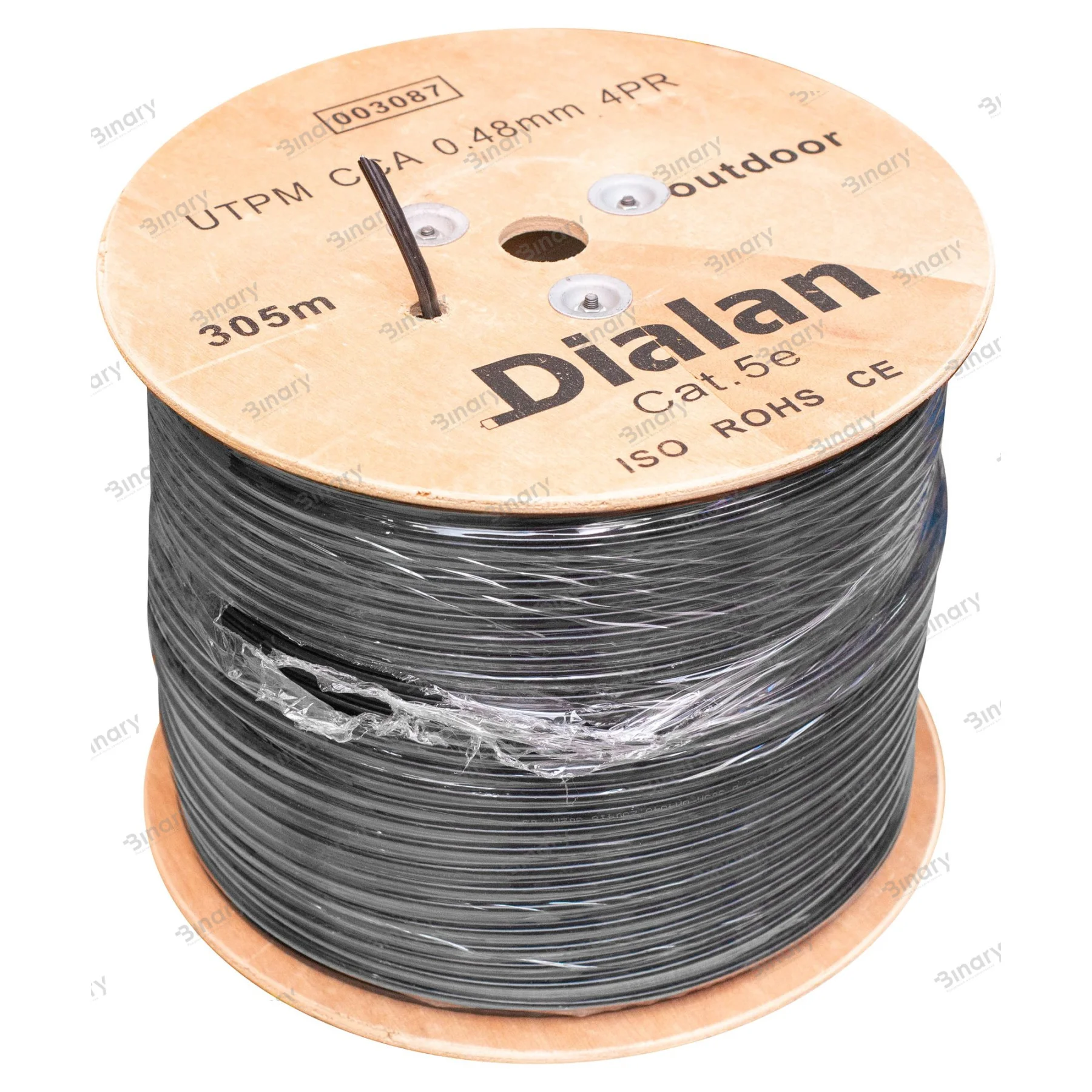 Вита пара Dialan UTP + M Cat.5Е 4PR CCA 0.48 мм PE Outdoor 305 м дріт 0,9мм (на катушці) — фото 3