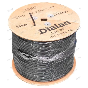 Витая пара UTP+M Сat.5Е 4PR CCA 0.48 PE Outdoor 305 м Dialan проволока 0.9мм (на катушке)