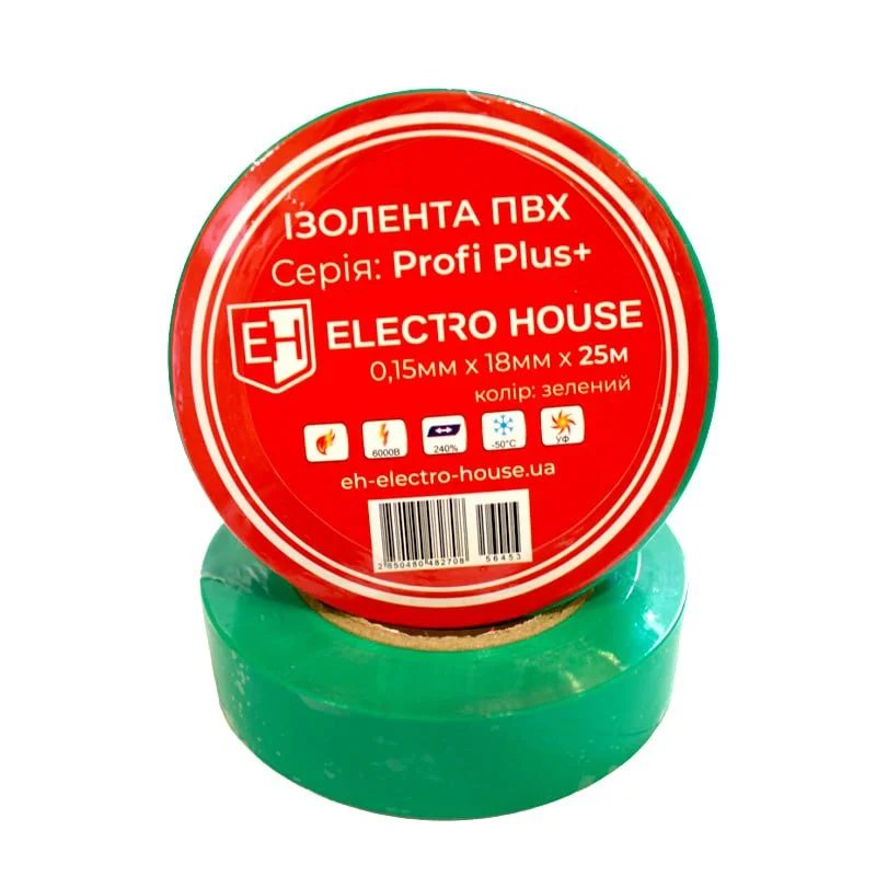 Зелена ізоляційна стрічка 25 м — фото 2