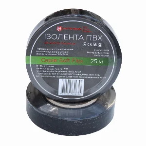 Ізоляційна стрічка ПВХ  Soft Flex 25 м , чорний