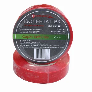 Ізоляційна стрічка ПВХ  Soft Flex 25 м , червоний